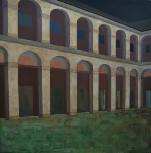 Sueño en el Patio de Sto. Tomas I (Acrílico s/lienzo 100x100)