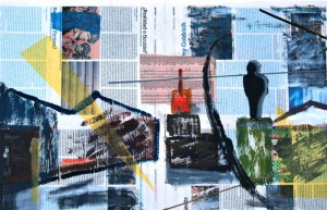 Realidad o ficción (Collage s/papel 44x70)