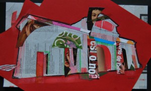 Otro mundo ¿lo podemos percibir? (Collage s/papel 20,5x35)